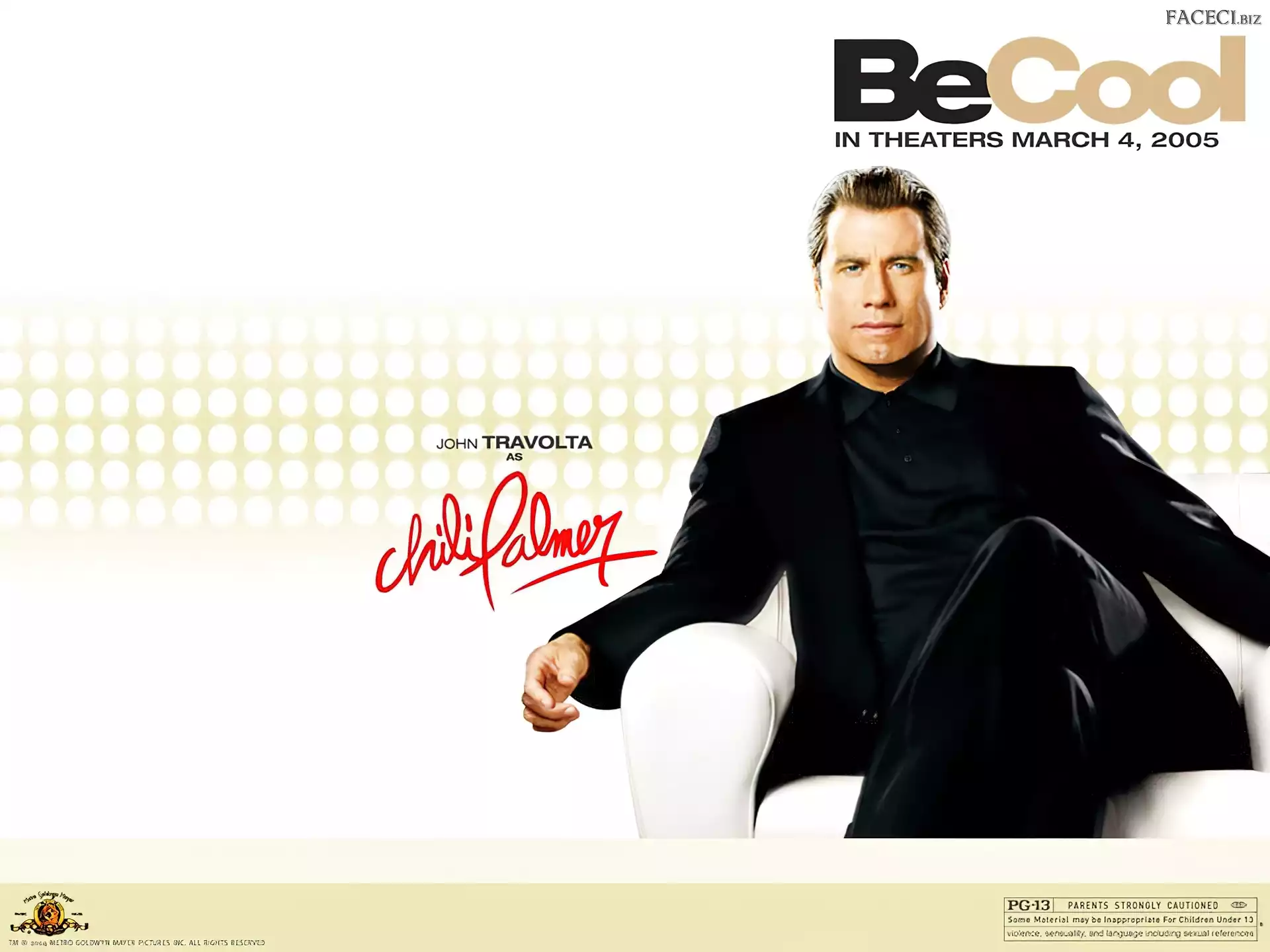 czarny strój, John Travolta, be cool